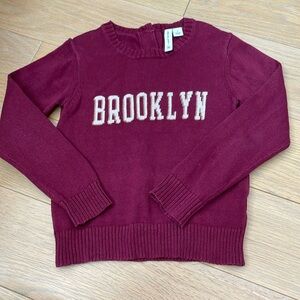 Janie and Jack BROOKLYN intarsia burgundy sweater 5